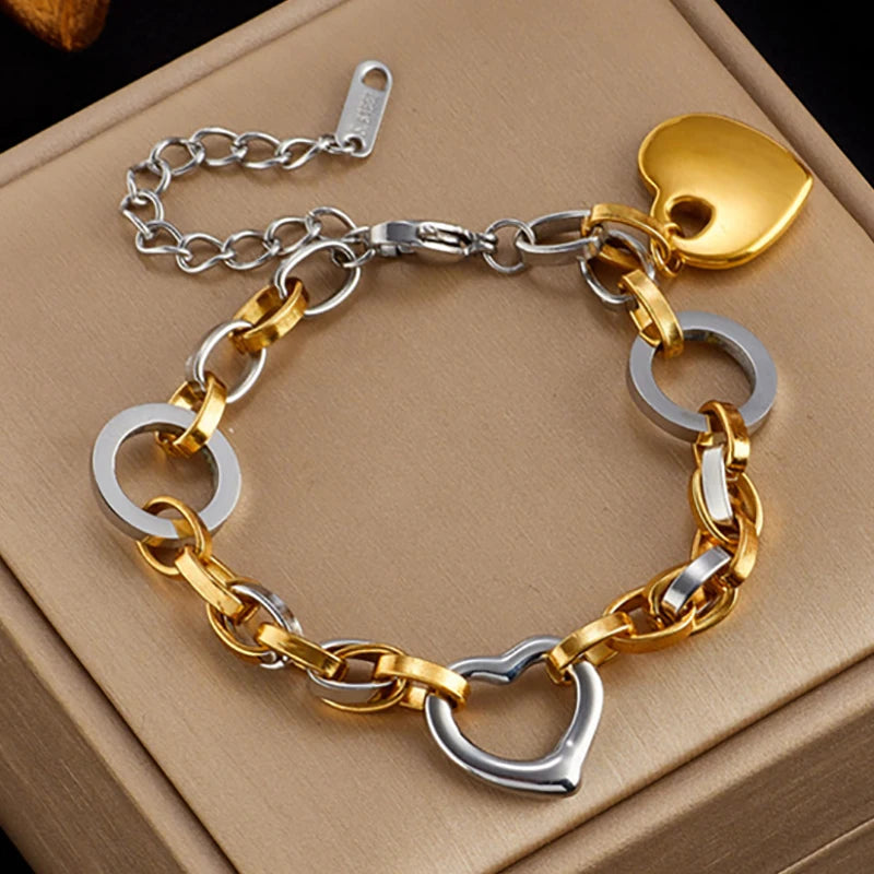 Pulsera de cadena con corazón de amor eterno