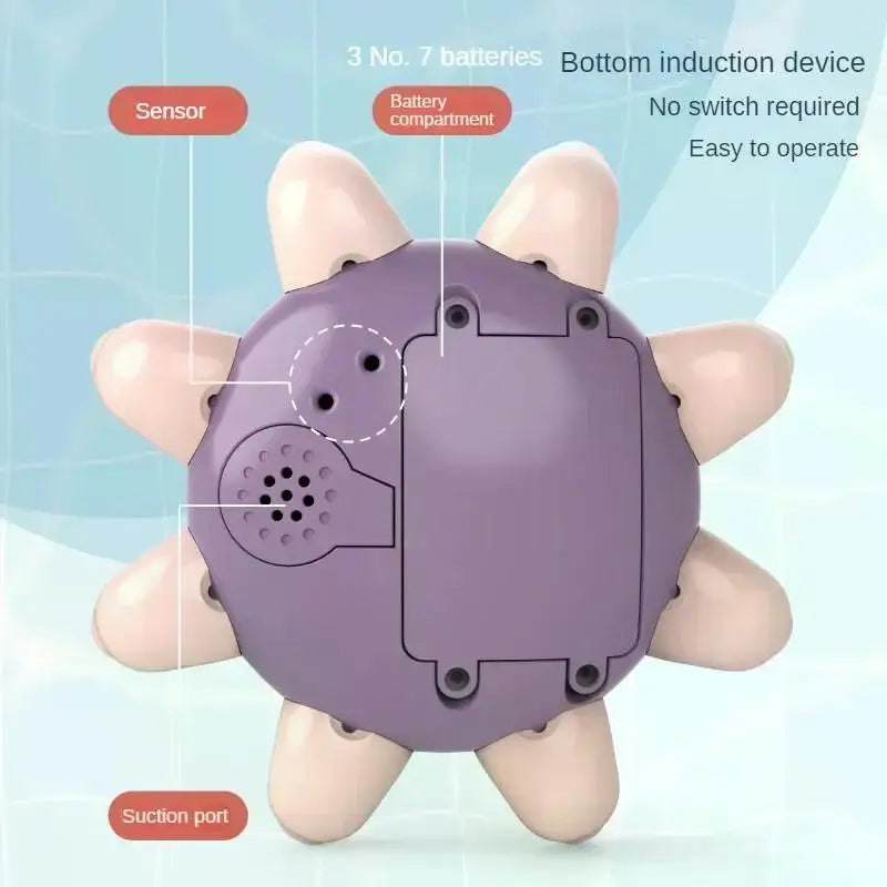 Boule de bain électrique en forme de baleine avec lumière LED et son