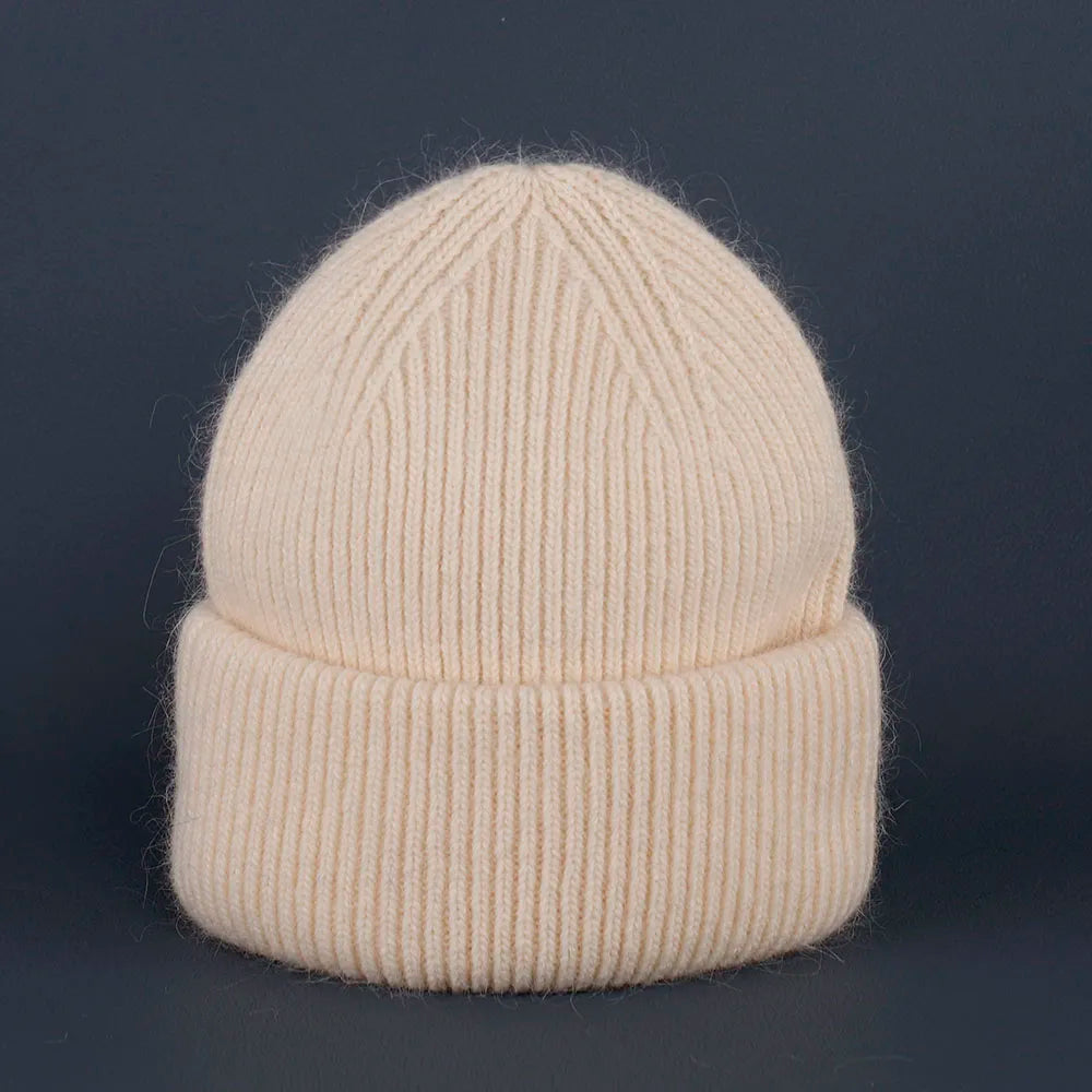 Élégant couvre-chef d'hiver en fourrure de lapin pour femme