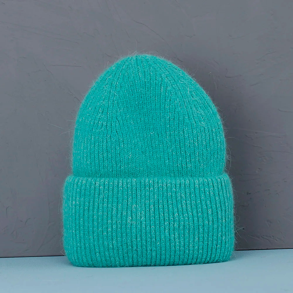 Élégant couvre-chef d'hiver en fourrure de lapin pour femme