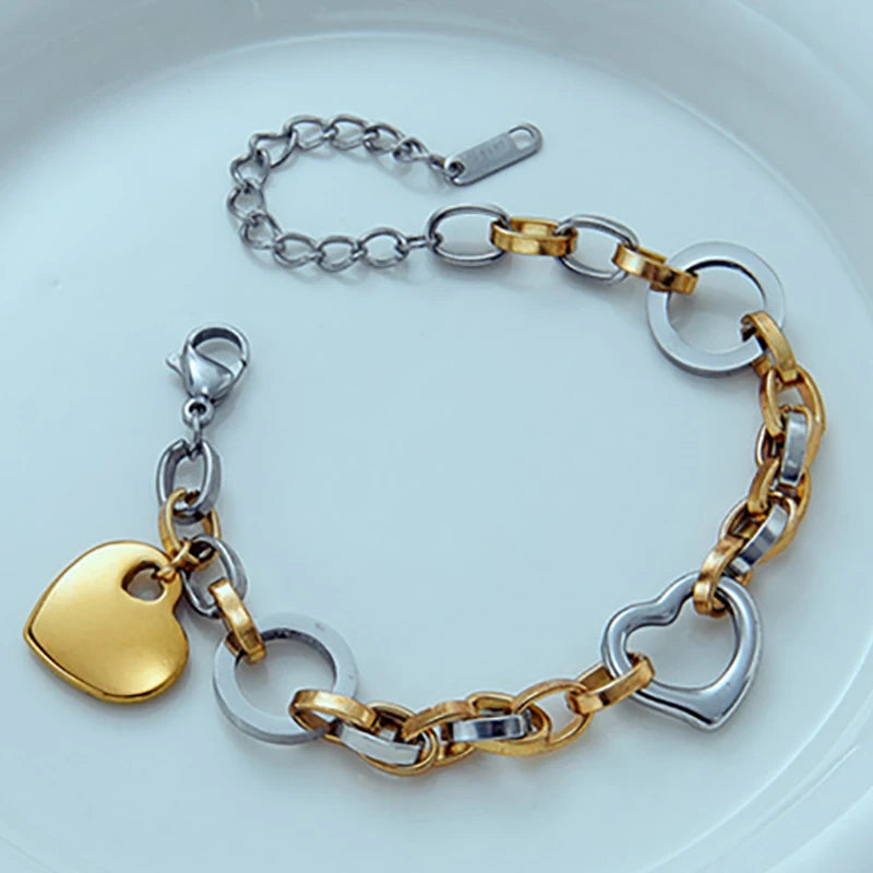Pulsera de cadena con corazón de amor eterno