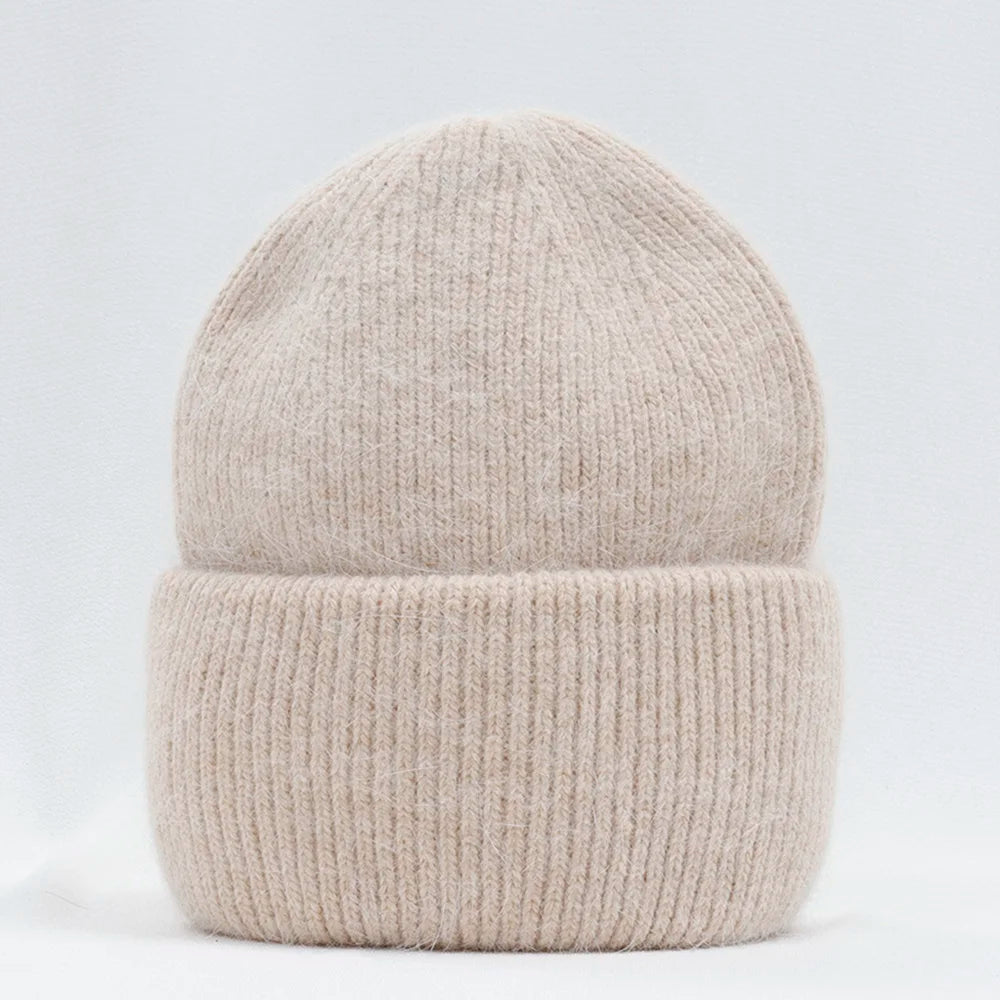 Élégant couvre-chef d'hiver en fourrure de lapin pour femme