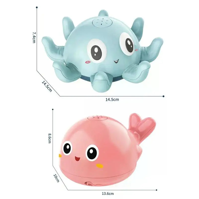 Boule de bain électrique en forme de baleine avec lumière LED et son