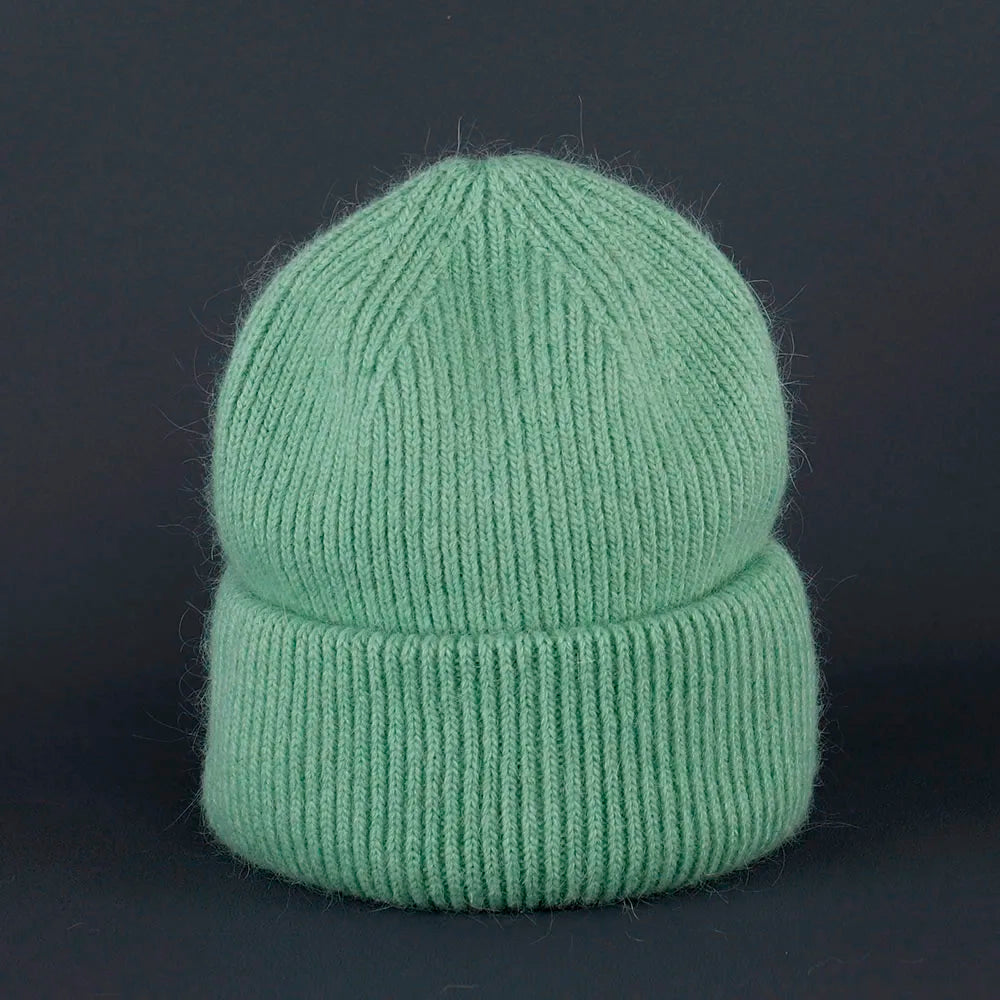 Élégant couvre-chef d'hiver en fourrure de lapin pour femme
