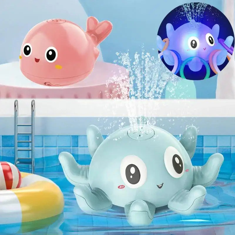 Boule de bain électrique en forme de baleine avec lumière LED et son