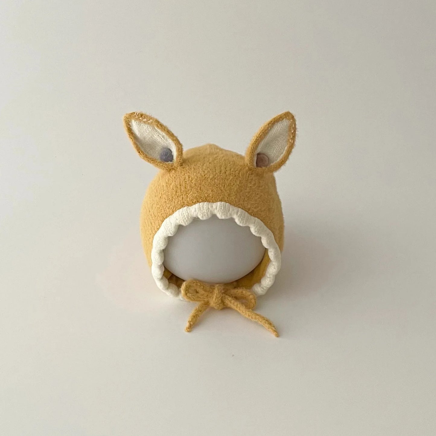 Bonnet tricoté chaud avec oreilles de lapin pour bébé