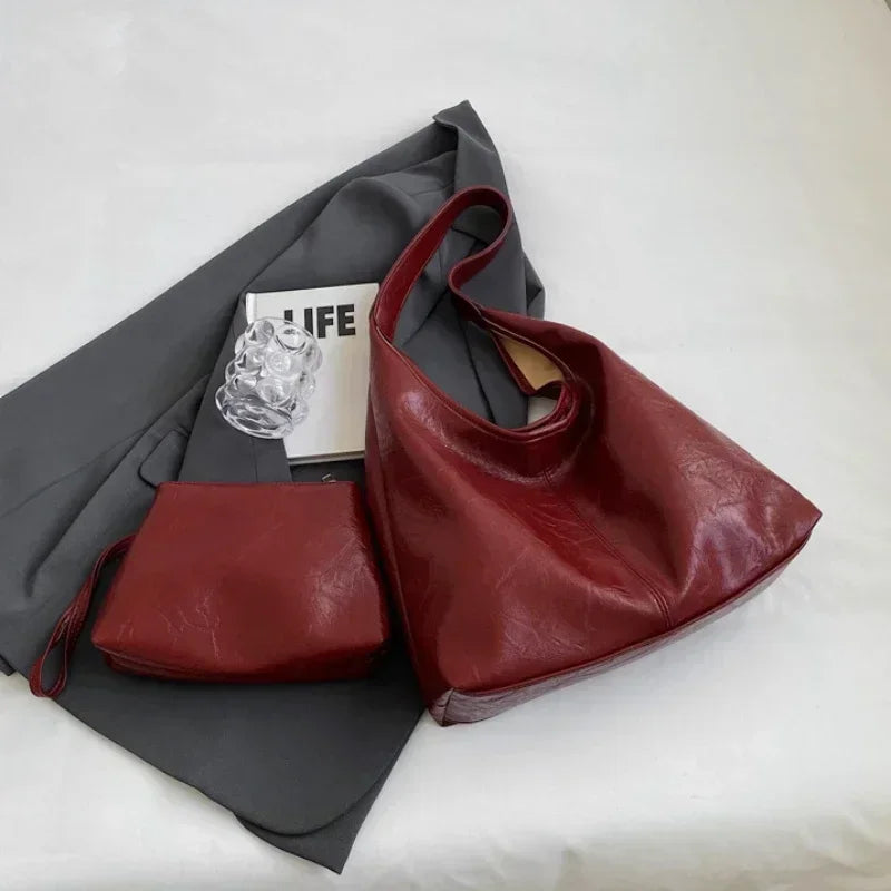 Sac fourre-tout en cuir PU Elegance