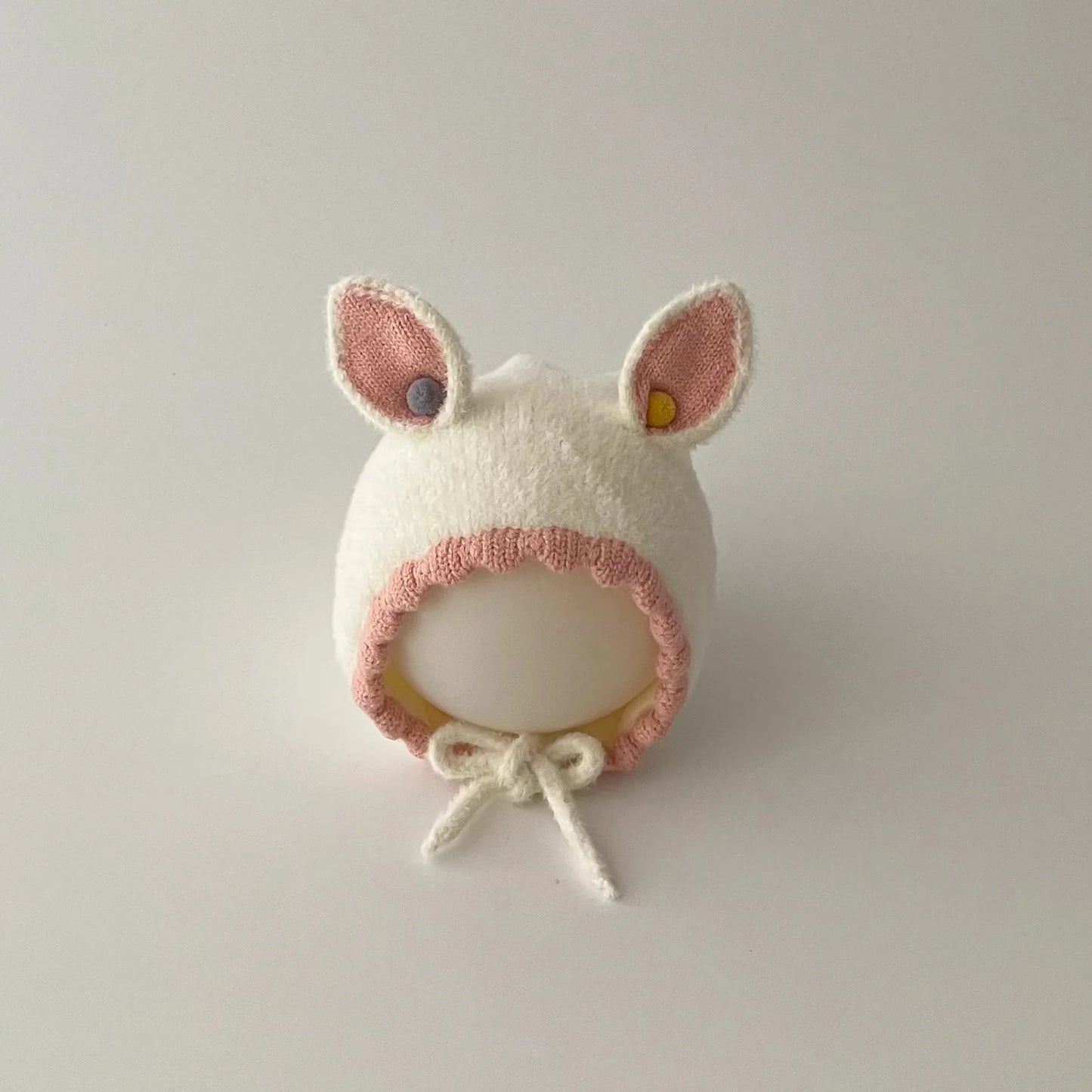 Bonnet tricoté chaud avec oreilles de lapin pour bébé