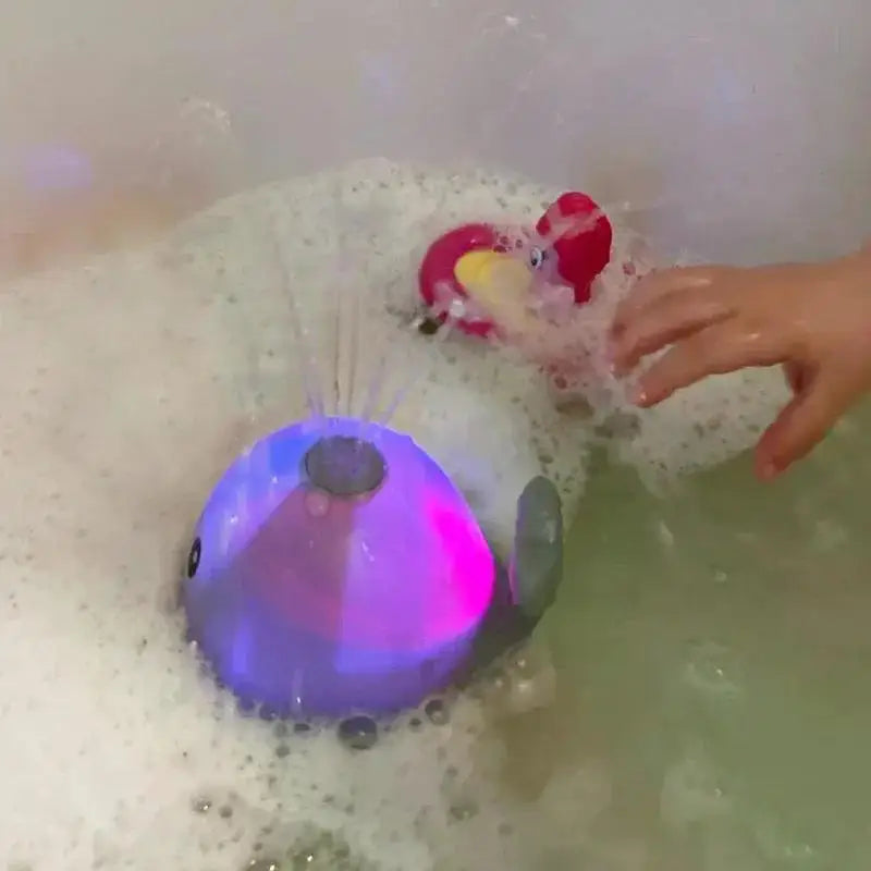 Boule de bain électrique en forme de baleine avec lumière LED et son