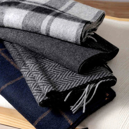 Premium Cashmere Plaid Scarf for Men