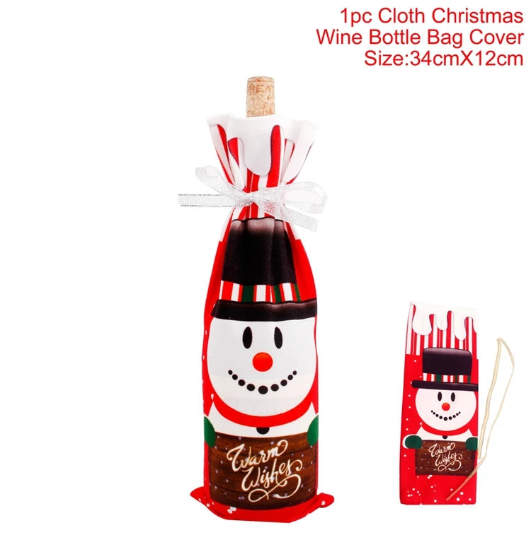 Festive Christmas Wine Bottle Cover