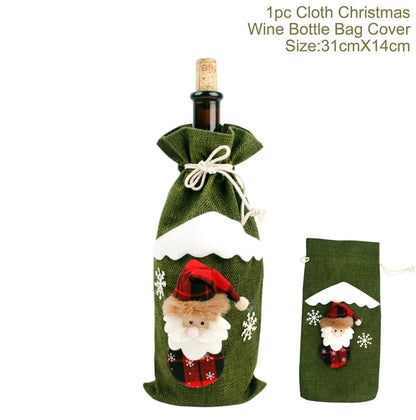 Festive Christmas Wine Bottle Cover