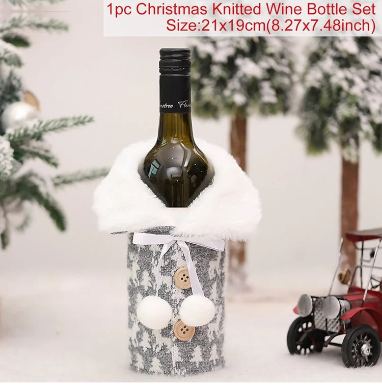 Festive Christmas Wine Bottle Cover