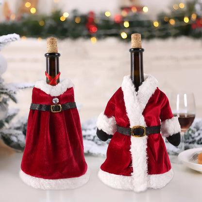 Festive Christmas Wine Bottle Cover