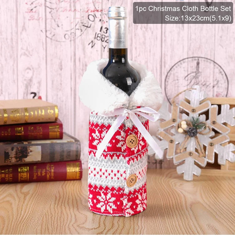 Festive Christmas Wine Bottle Cover