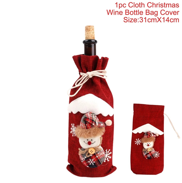 Festive Christmas Wine Bottle Cover