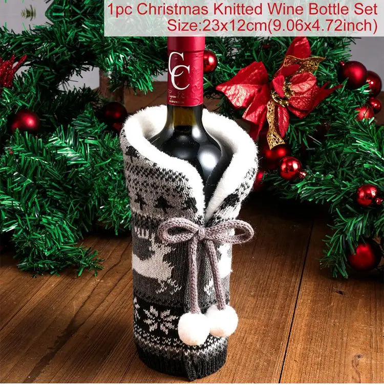 Festive Christmas Wine Bottle Cover