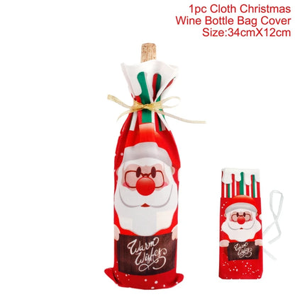 Festive Christmas Wine Bottle Cover