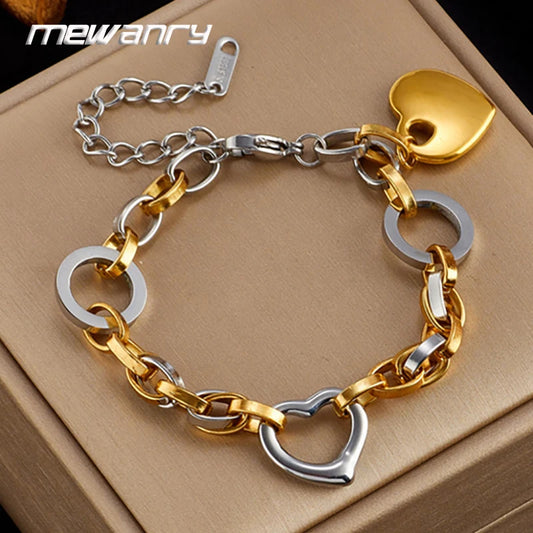 Pulsera de cadena con corazón de amor eterno