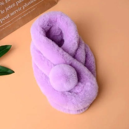 Cache-cou en fourrure pelucheuse pour femme