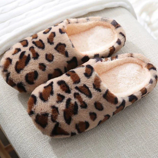 Fluff & Comfort Leopard Mules