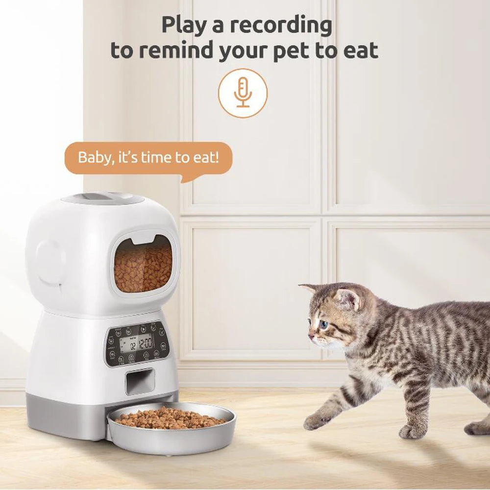 PetPal SmartFeed - Distributeur de nourriture lent avec minuterie et enregistreur vocal 