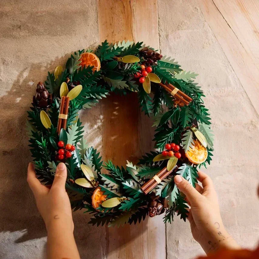 Blocs de construction pour couronne de Noël à fleurs festives