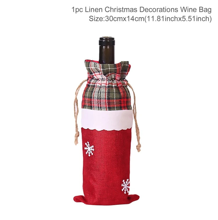 Festive Christmas Wine Bottle Cover