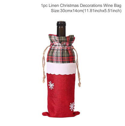 Festive Christmas Wine Bottle Cover