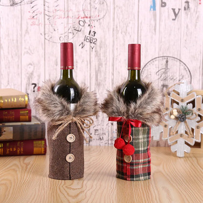 Festive Christmas Wine Bottle Cover