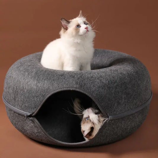 Feline FunHouse - Interactive Tunnel & Cat Bed Combo