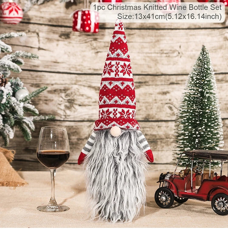 Festive Christmas Wine Bottle Cover