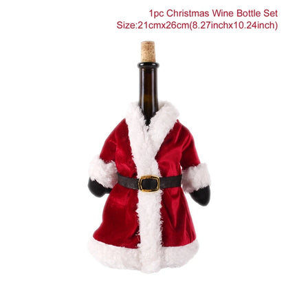 Festive Christmas Wine Bottle Cover