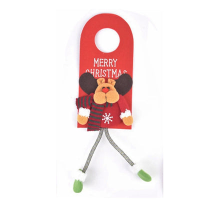 Décoration de porte festive pour sapin de Noël avec pendentifs Père Noël, élan et bonhomme de neige