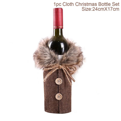 Festive Christmas Wine Bottle Cover