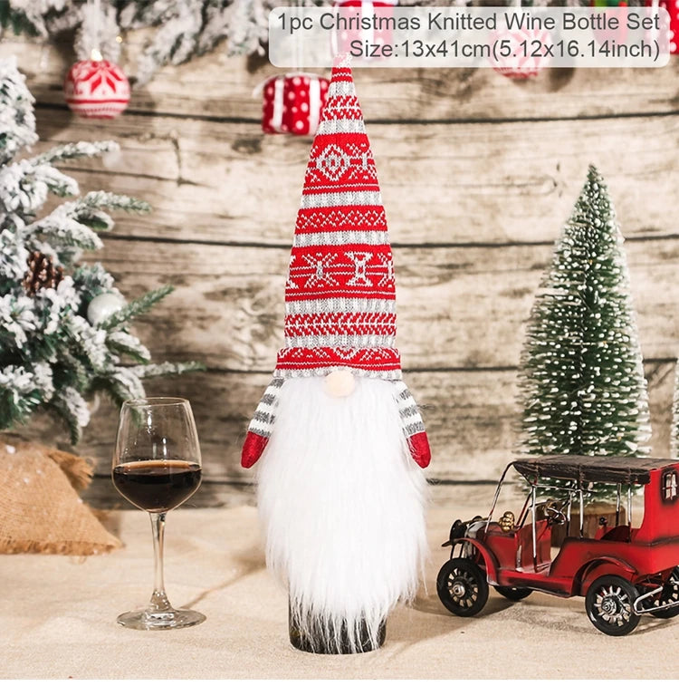 Festive Christmas Wine Bottle Cover