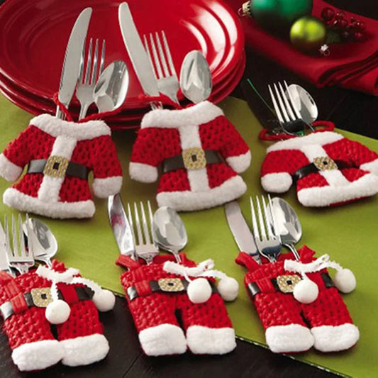 Festive Santa Claus Christmas Tableware Holders