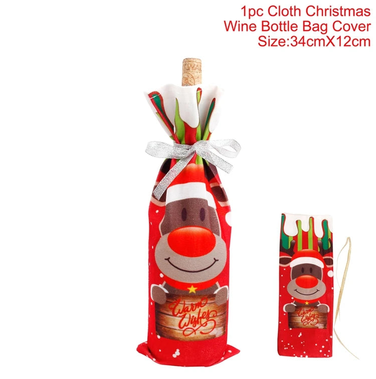 Festive Christmas Wine Bottle Cover