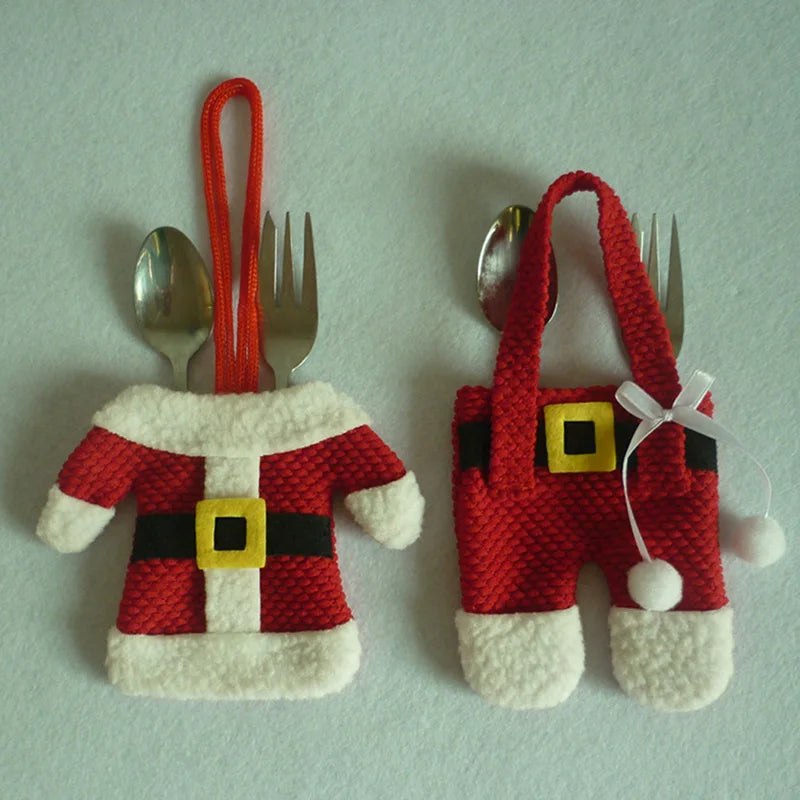 Festive Santa Claus Christmas Tableware Holders