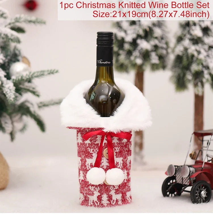 Festive Christmas Wine Bottle Cover