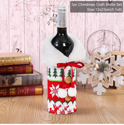 Festive Christmas Wine Bottle Cover