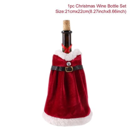 Festive Christmas Wine Bottle Cover