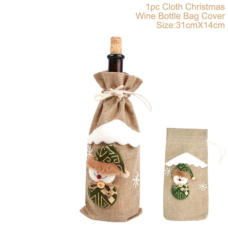 Festive Christmas Wine Bottle Cover