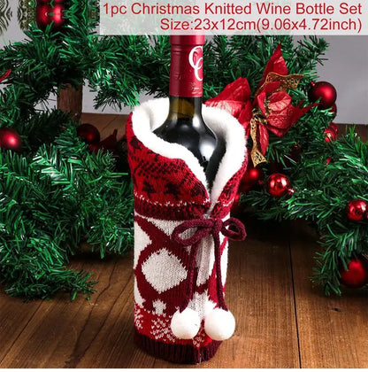 Festive Christmas Wine Bottle Cover