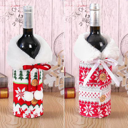 Festive Christmas Wine Bottle Cover